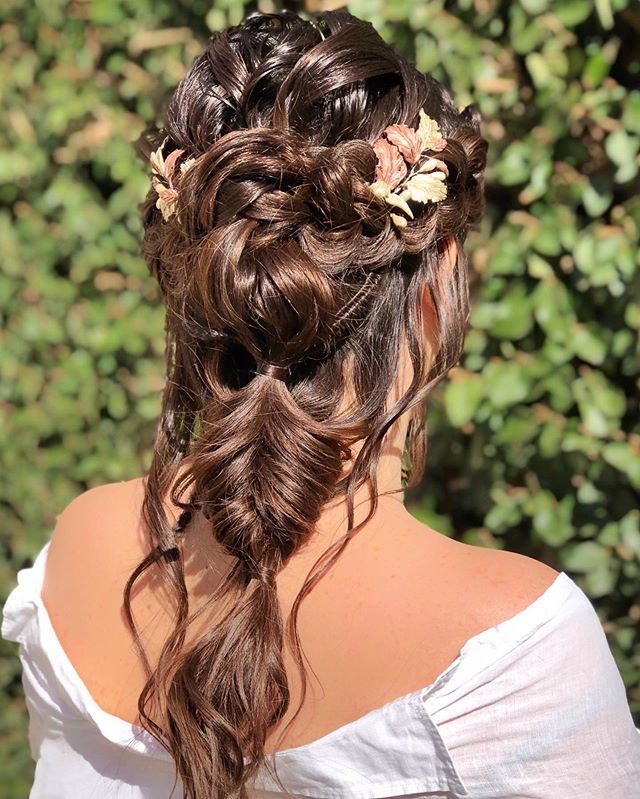 Blended Braids Unique Floral Wedding Hair