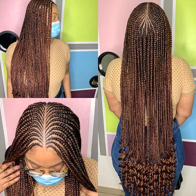 Long Brown Braids Meet Curls Lemonade Braids