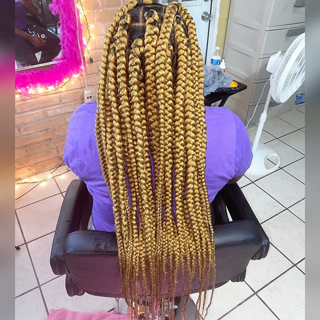  Honey blonde Rapunzel jumbo braids