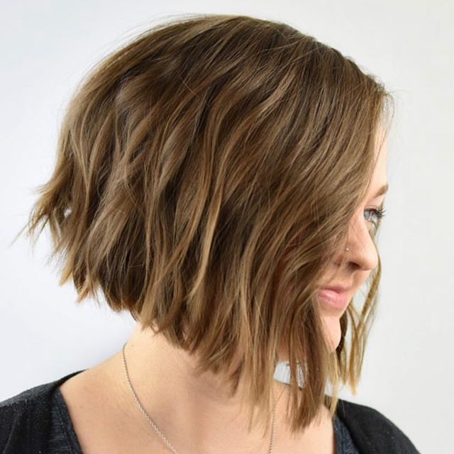 Asymmetrical Bob Haircut with Texture