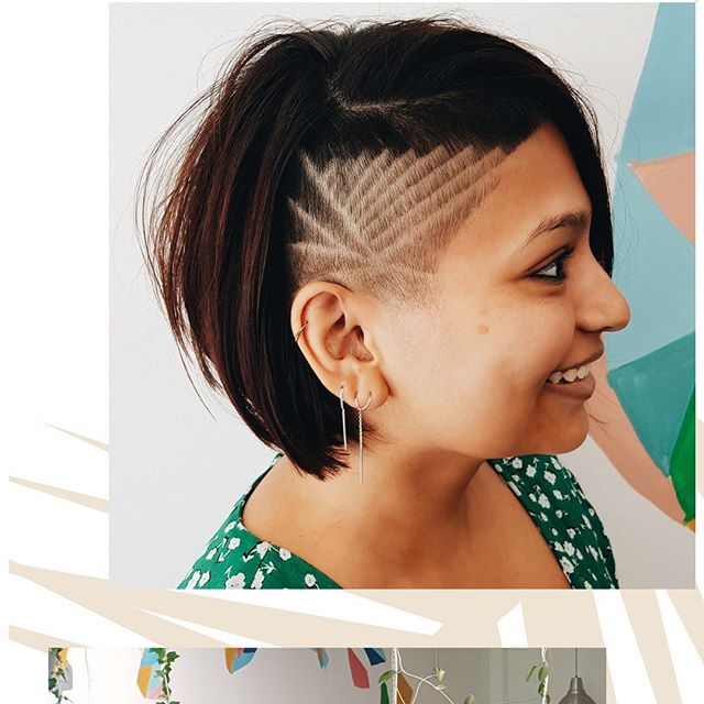 Sidelined on the Bob, Disconnected Undercut for Natural Hair Color
