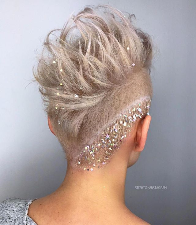 Fairy Glitter on Edgy Faux Hawk Wedding Hairstyles for Short Hair