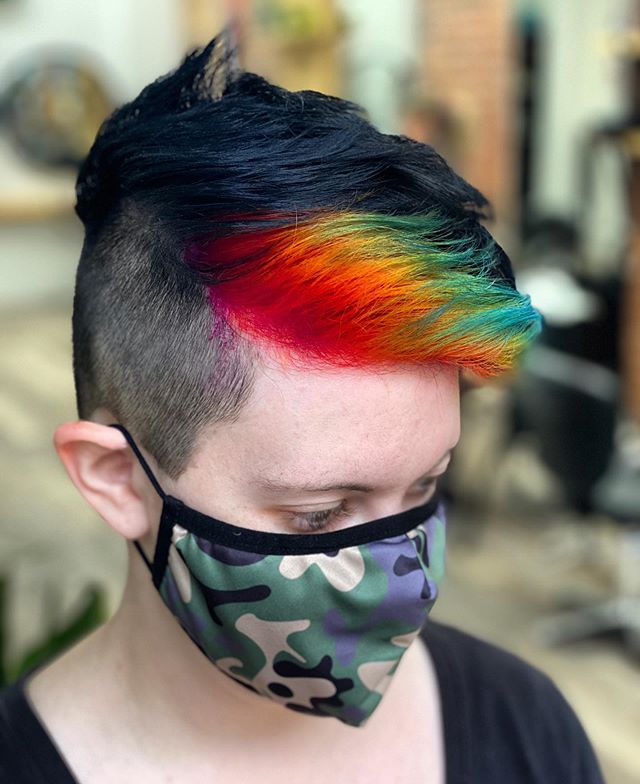 Best Short Sides Long Top Hairstyle Ideas With Pop Of Rainbow