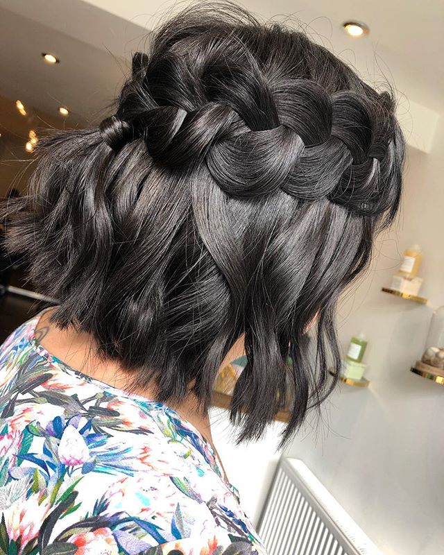 Super Wide Braid Crown on Best Wedding Hairstyles for Short Hair