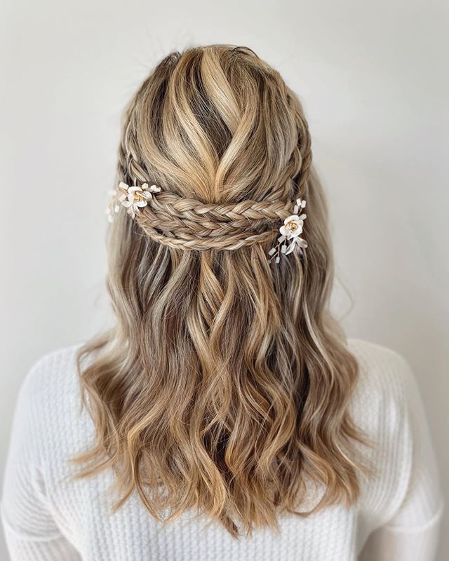 Triple Braid Crown With Asymmetrical Accessories