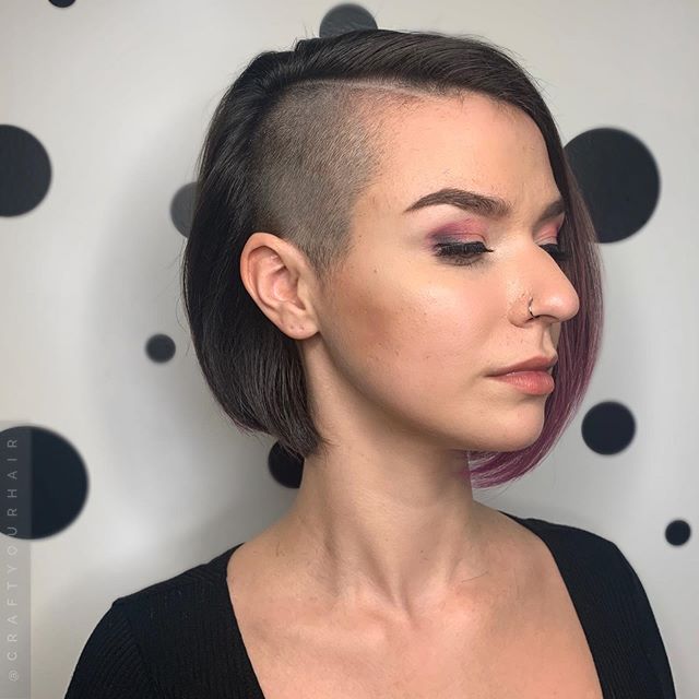 Edgy Bob with Asymmetrical Shaved Temple