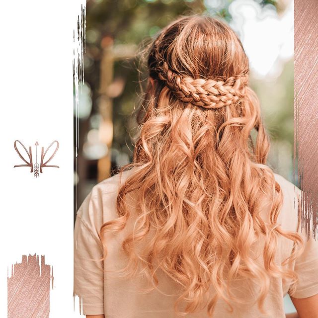Double Braid Crown With Loose Curls