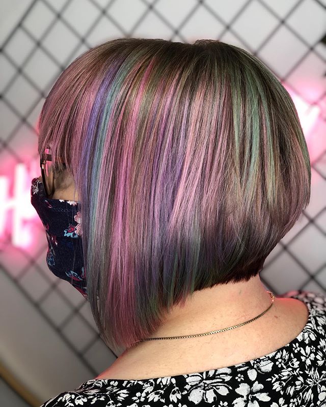 Colorful Blended Inverted Bob for the Funky You