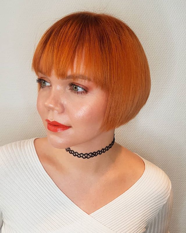 Copper Bowl Cut with Bangs
