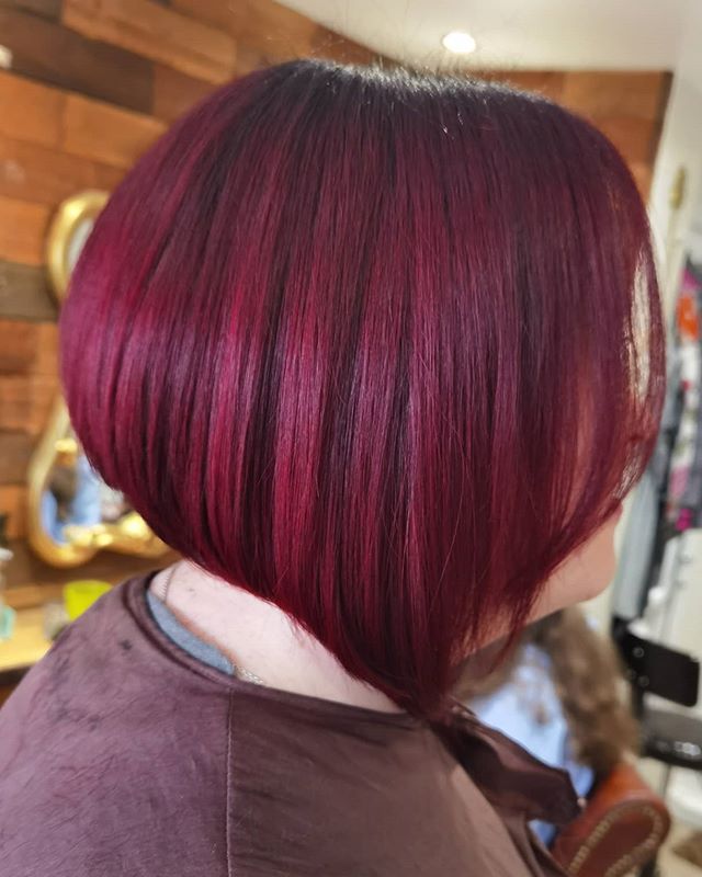 Maroon Flattened U-Style Bob for Awakening Your Fashionista Side