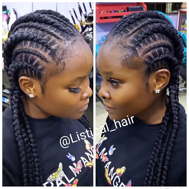  Medium Feed-in Braids to the Back