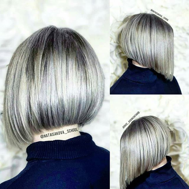  Ash Grey Voluminous Bob for a Charming Look