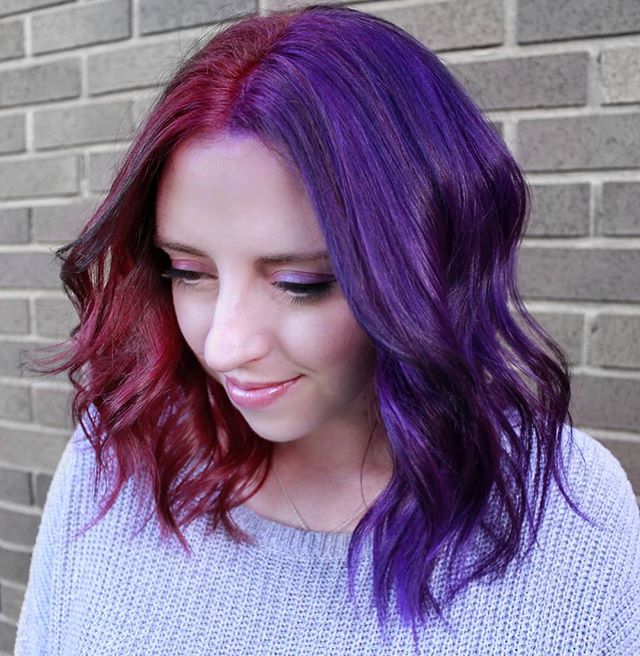  Two-Toned Magenta And Purple Hairstyle