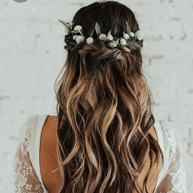  Single Braided Half-up Flowery Hairdo