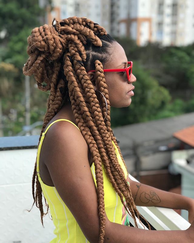 Mellow Braids In A Funky Half-up Fashion