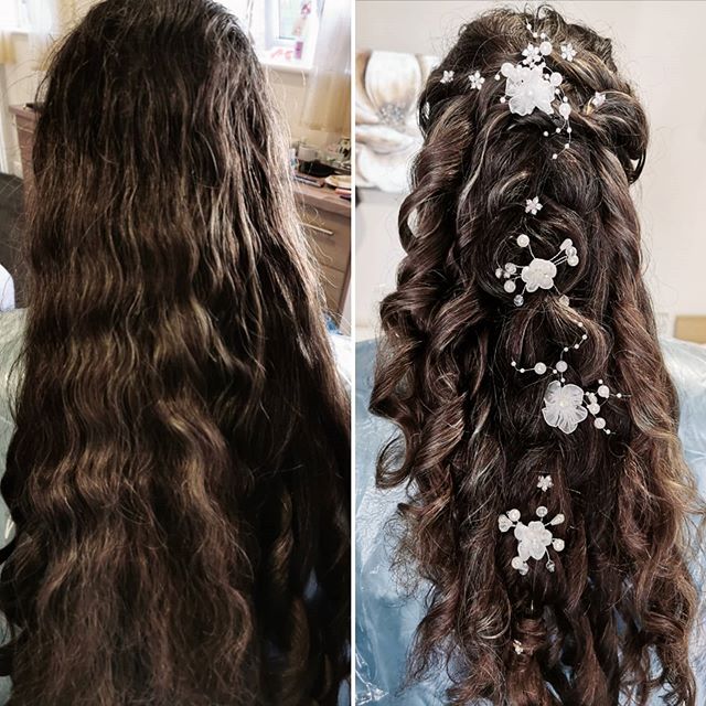 Thick Half-up Curls With Snowy White Accents