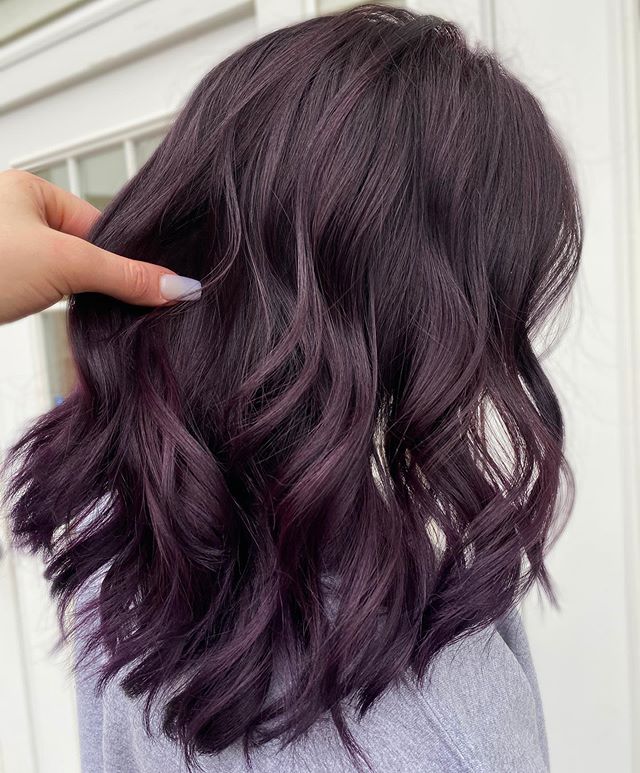Barely-There Deep Mauve Toned Bob Purple Hair
