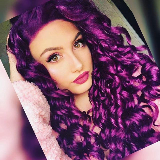 Electric Princess-Like Tightly Coiled Purple Hair Curls