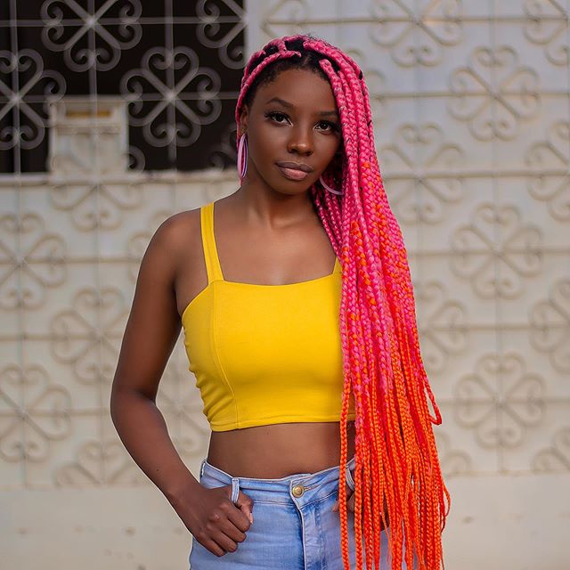  Sweeping, Neon Ombre Big Box Braids