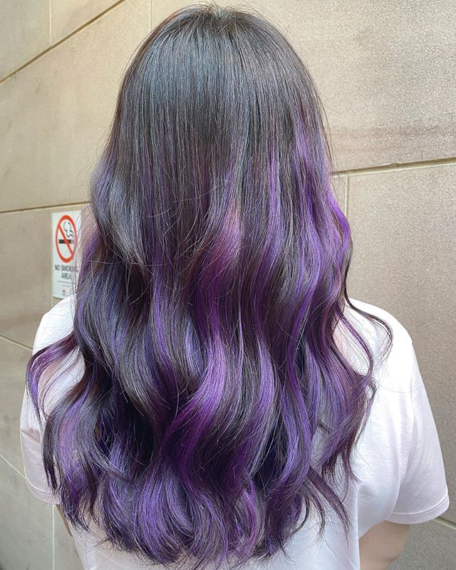 Exquisite Ashy Tones Purple Highlights With Violet