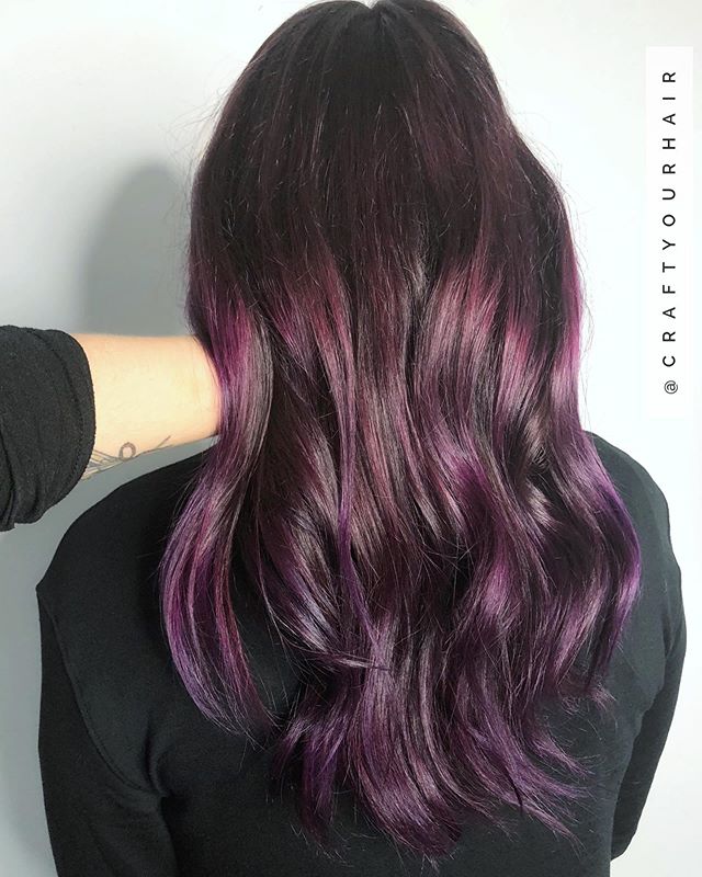 Subtle Dark Purple Hair Tinted Ombre