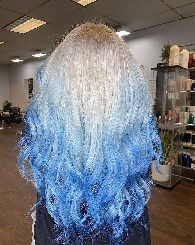 Baby Blue and Platinum Blond Ombre