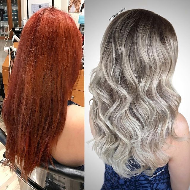 Ash Brown Hair Idea: Ash Blonde Hair Color with Dark Ash Blonde Roots and Waves