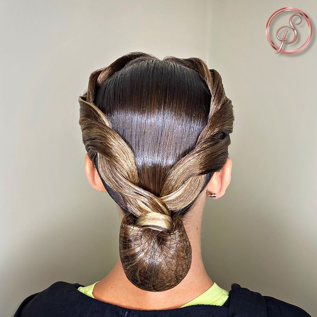 Glossy Twist with Low Bun