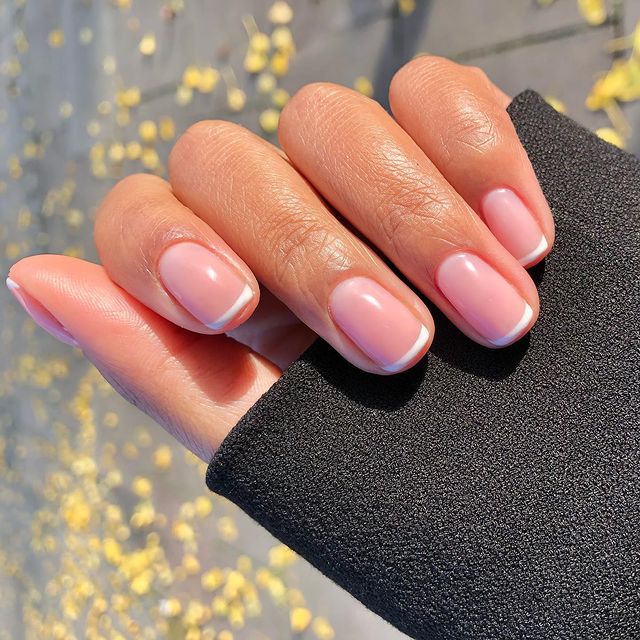 Charming Short Nails with Skinny French Tips
