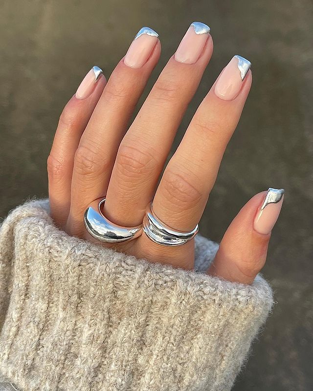 Nude Nails with an Icy Touch